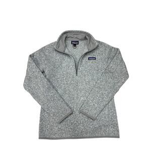 Patagonia Better Sweater Womens Med Gray Fleece Pullover 1/4 Zip Outdoor *READ*